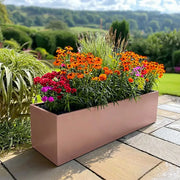 100cm Zinc Galvanised Rose Gold Trough Planter